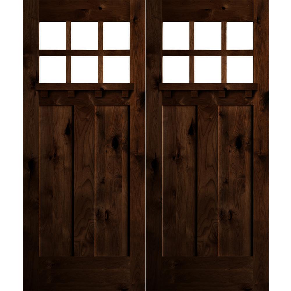 Krosswood Doors 72 in. x 96 in. Craftsman Knotty Alder RM ...