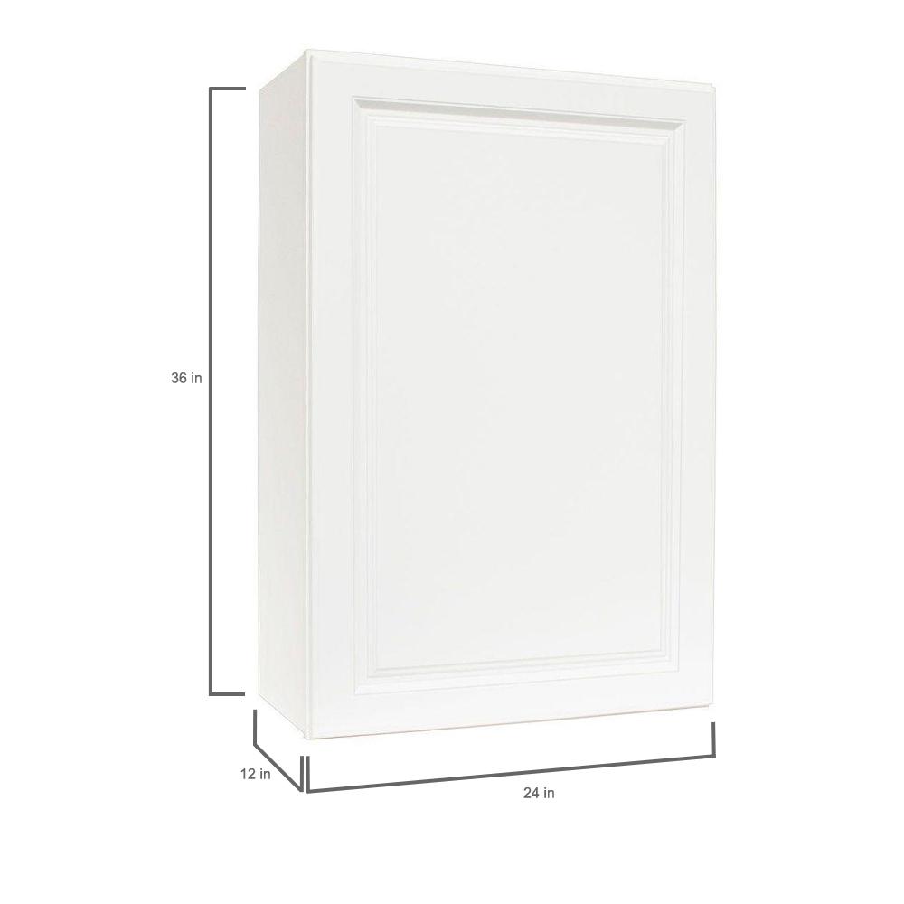 Hampton Bay Hampton Assembled 24 In X 36 In X 12 In Wall Kitchen Cabinet In Satin White Kw2436 Sw The Home Depot
