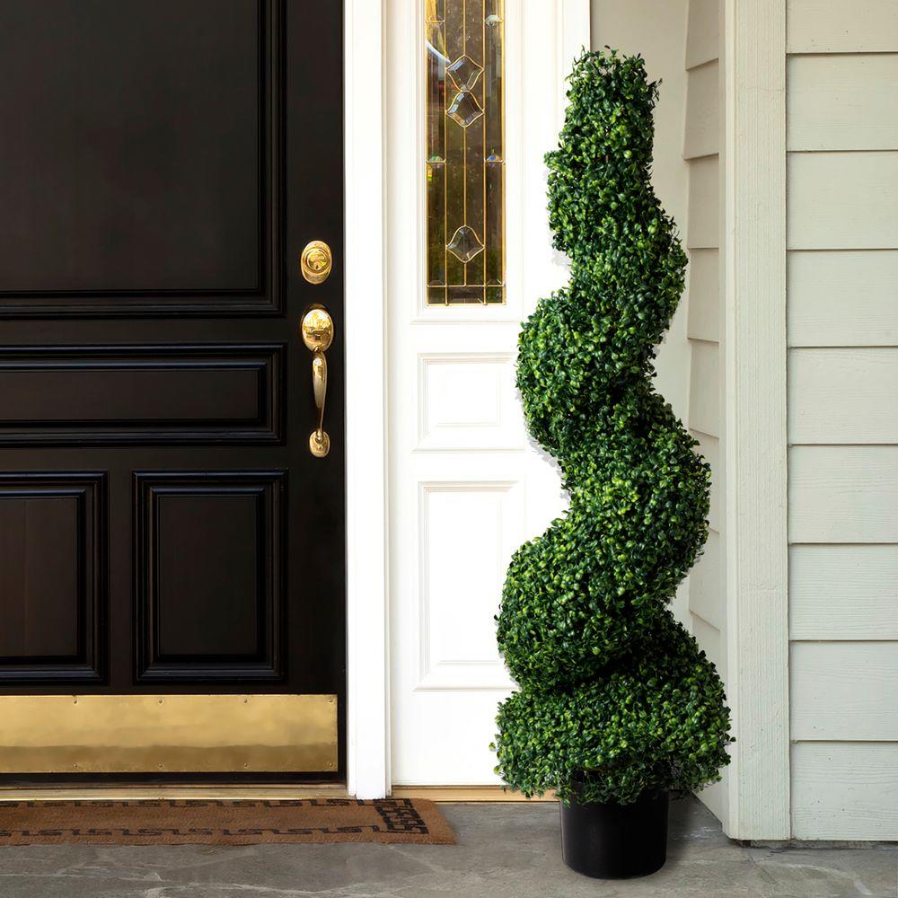 Romano 4 Ft Boxwood Spiral Topiary Tree 50 10002 R The Home Depot