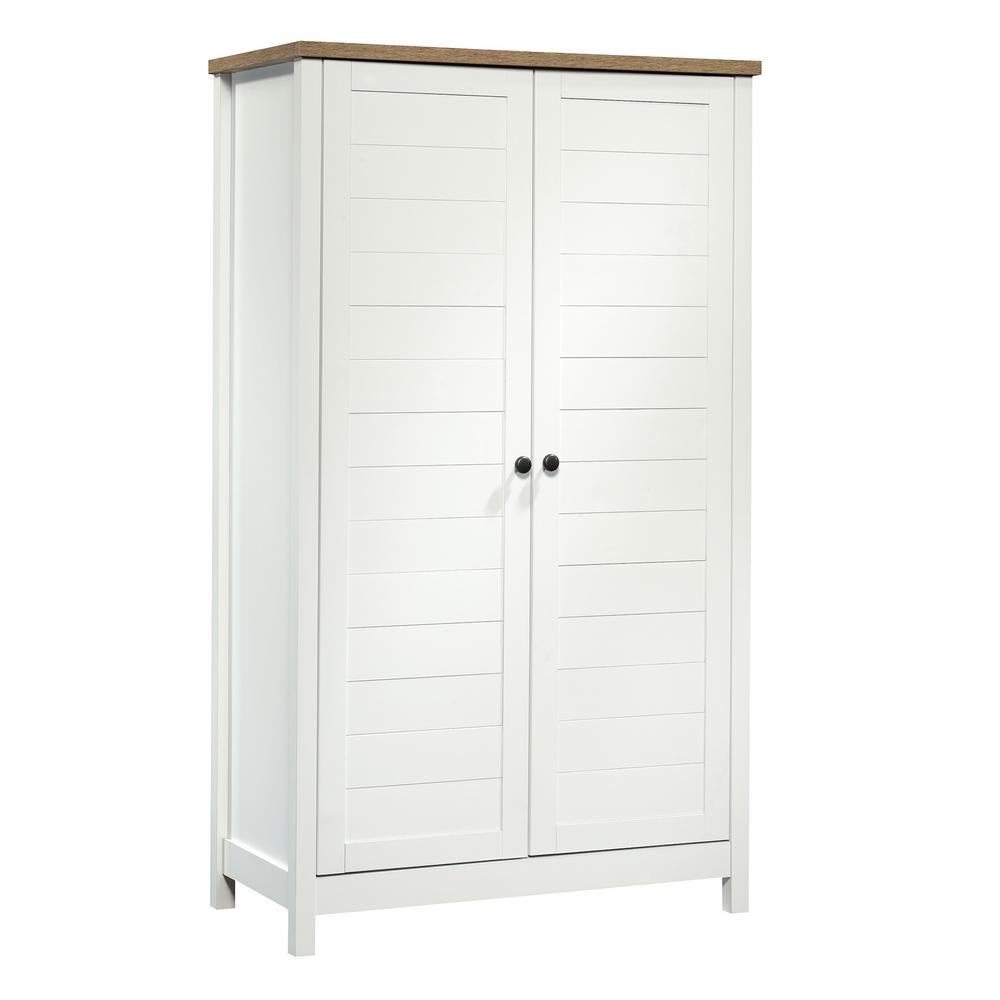 Sauder White Storage Cabinet 419636 The Home Depot