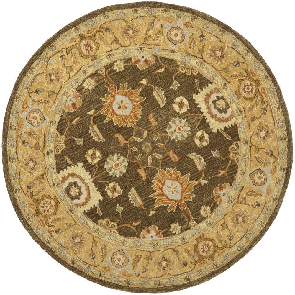 Safavieh Anatolia Brown/Taupe 6 ft. x 6 ft. Round Area Rug-AN556C-6R ...