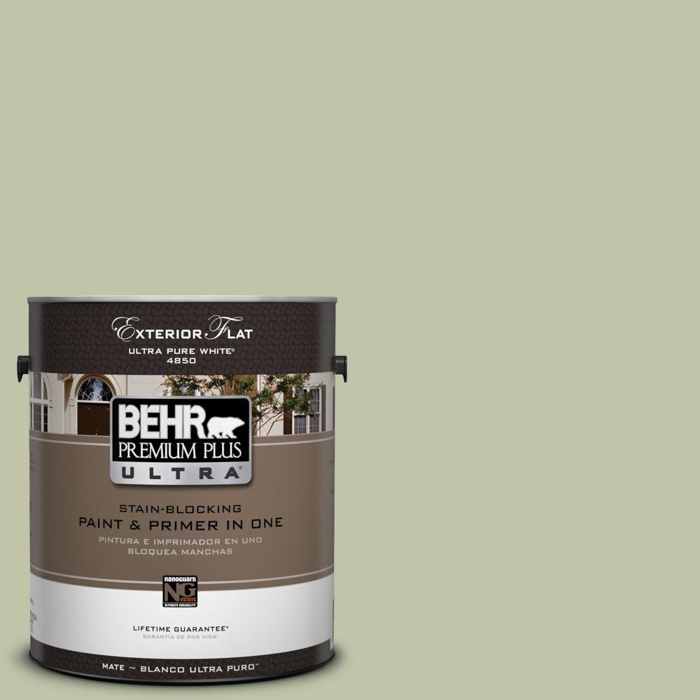 BEHR Premium Plus Ultra 1Gal. UL21013 Minted Lemon Flat Exterior