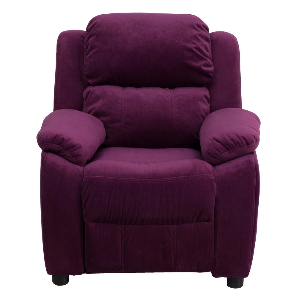 Flash Furniture Deluxe Padded Contemporary Purple Microfiber Kids