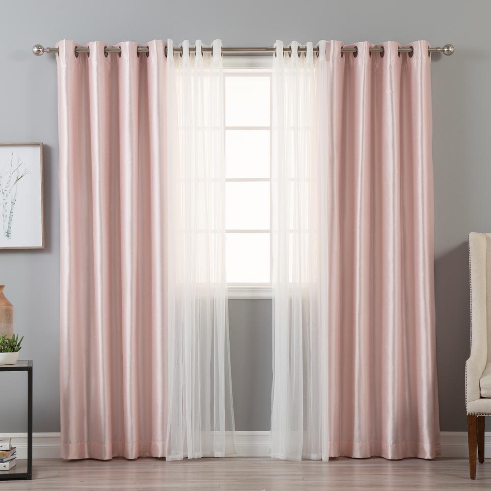 Pink Curtains D Window Treatments The Home Depot 84 In