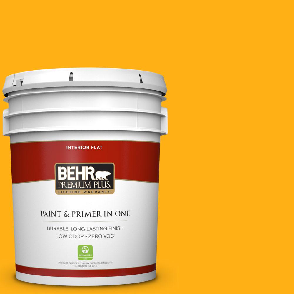 BEHR Premium Plus 5 gal. SG340 Sun Ray Flat Zero VOC Interior Paint