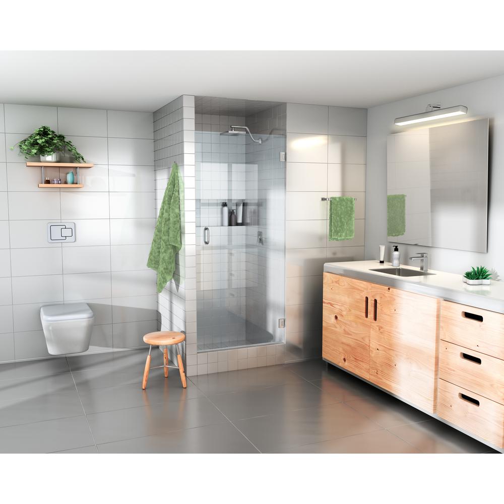 Glass Warehouse 28 In W X 78 In H Pivot Hinged Frameless Shower Door In Brushed Nickel Door Only Width Adj 28 375 28 775 Gw Do 28 Bn The Home Depot
