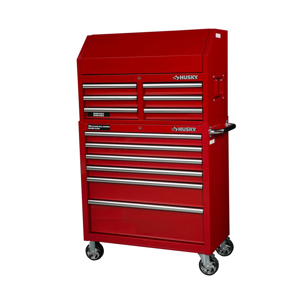 Husky 36 In W 12 Drawer Combination, Husky Tool Cabinets At Home Depot