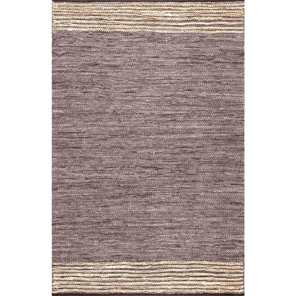 nuLOOM Hand Braided Jute Leather Kelli Brown 7 ft. 6 in. x 9 ft. 6 in