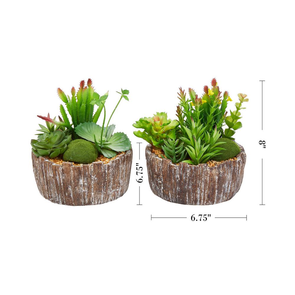 Pure Garden 8 In Faux Succulent Arrangement With Decorative