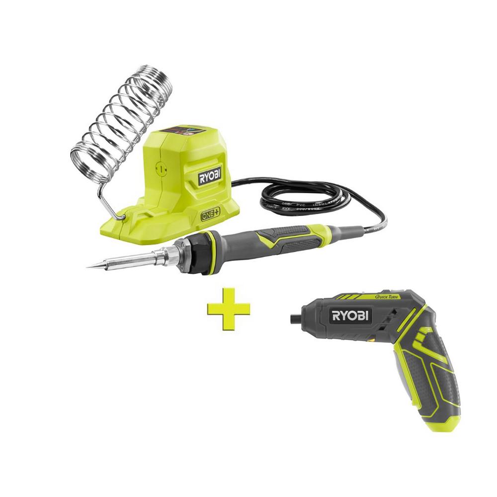 RYOBI 4-Volt QuickTurn Lithium-Ion Cordless 1/4 in. Hex Screwdriver Kit with 18-Volt ONE+ 40 