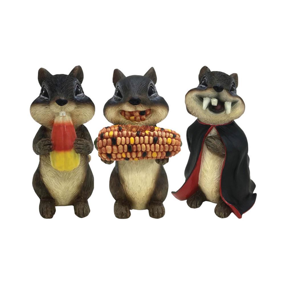 Design House 5.7 in. Springtime Chipmunks Indoor/Outdoor Lawn Statues ...