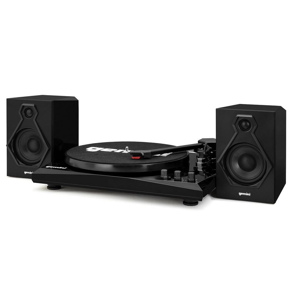 Gemini TT-900B Vinyl Record Player Turntable with Bluetooth and Dual Stereo Speakers in Black