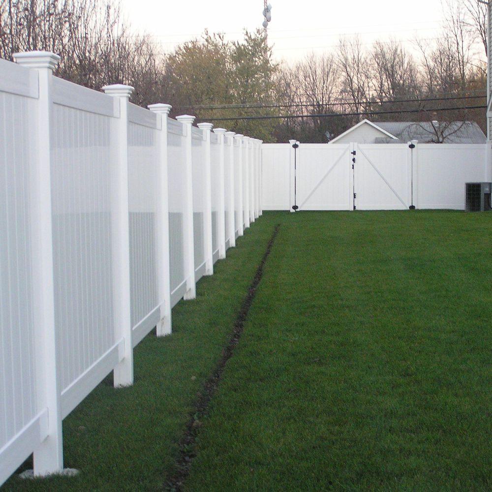 Weatherables Pembroke 6 Ft H X 6 Ft W White Vinyl Privacy Fence Panel Kit Pwpr T G11 3 6x6 The Home Depot