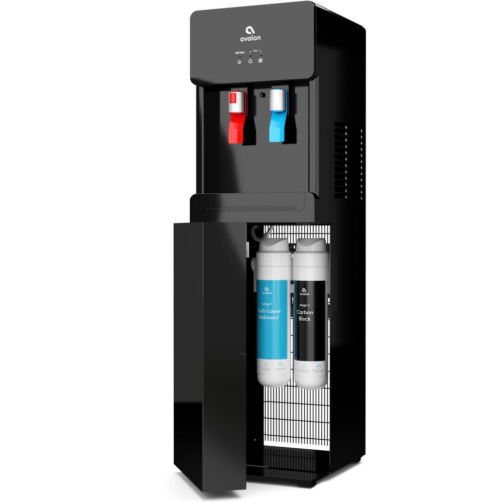 Avalon Self Cleaning Bottle Less Water Cooler Dispenser with Filter Hot/Cold Water Child Safety Lock UL/Energy Star in Black