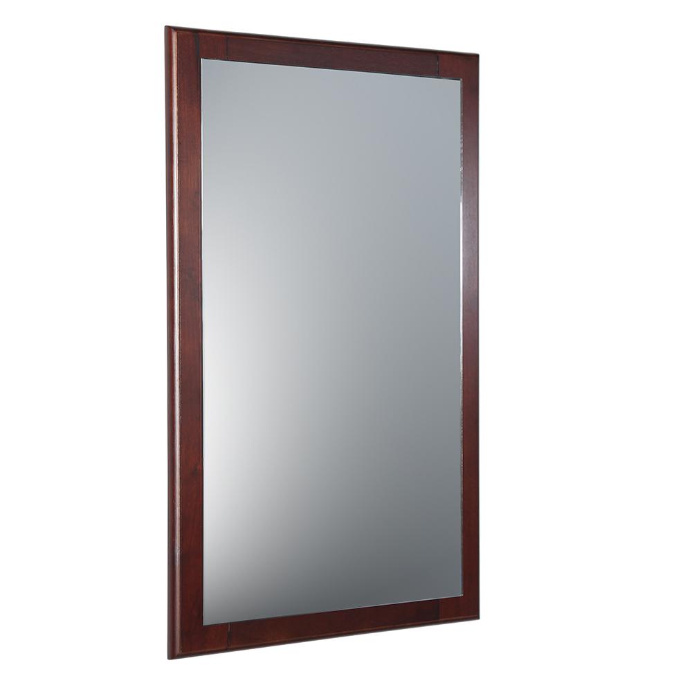 Fresca Oxford 20 in. W x 32 in. H Framed Wall Mirror in Mahogany