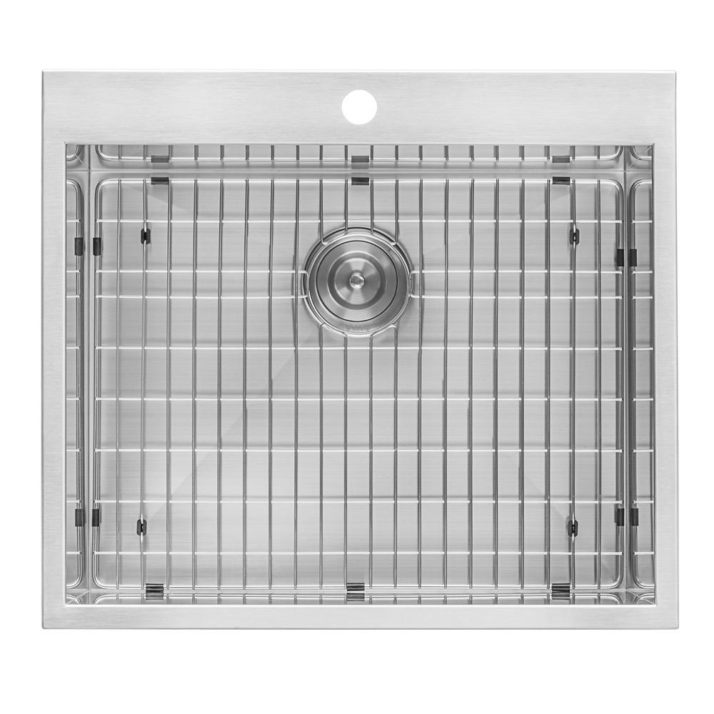 Ruvati 25 In X 22 In X 12 In Deep Drop In Top Mount Single Bowl 16 Gauge Stainless Steel Laundry Utility Sink Rvu6010 The Home Depot