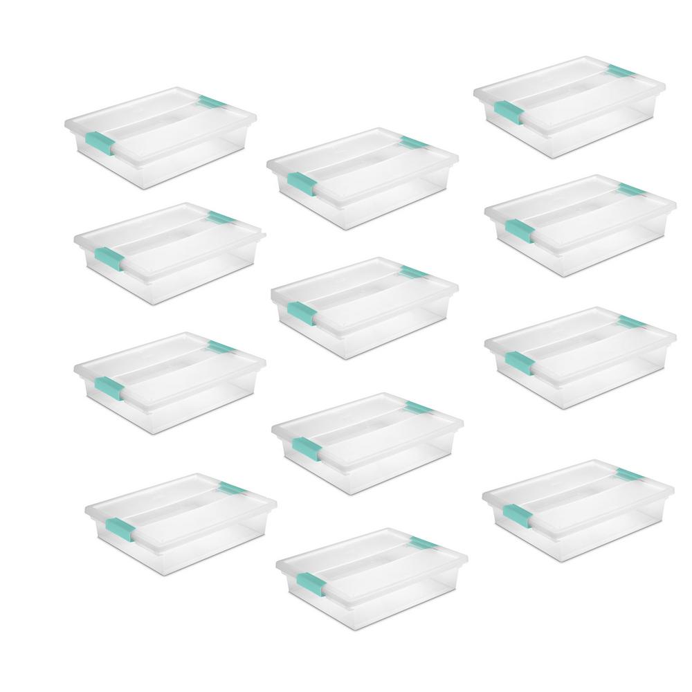 Sterilite Large File Clip Box Storage Tote Container 12 Pack 12