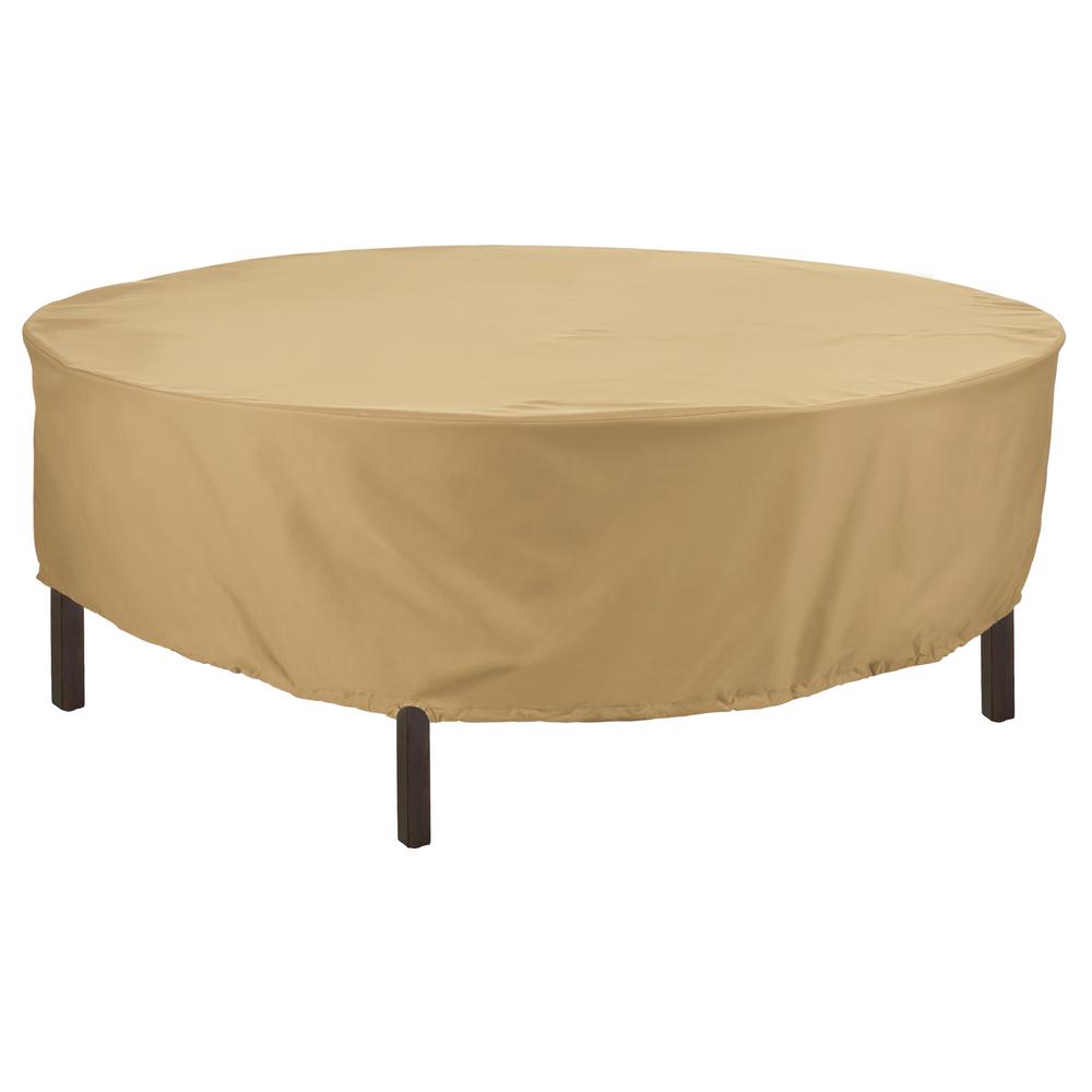 Hampton Bay Round Table Outdoor Patio With Chair Cover 792233 C The Home Depot