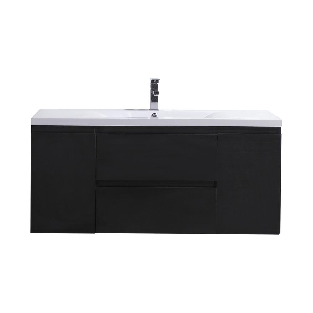 Bohemia 48 in. W Bath Vanity in Rich Black with Reinforced Acrylic