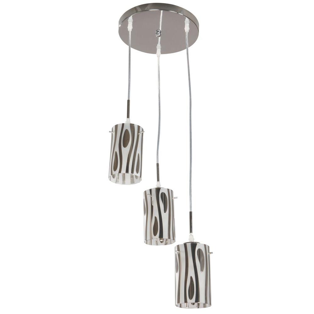 Hampton Bay Armalinda 3-Light Chrome Chandelier Pendant