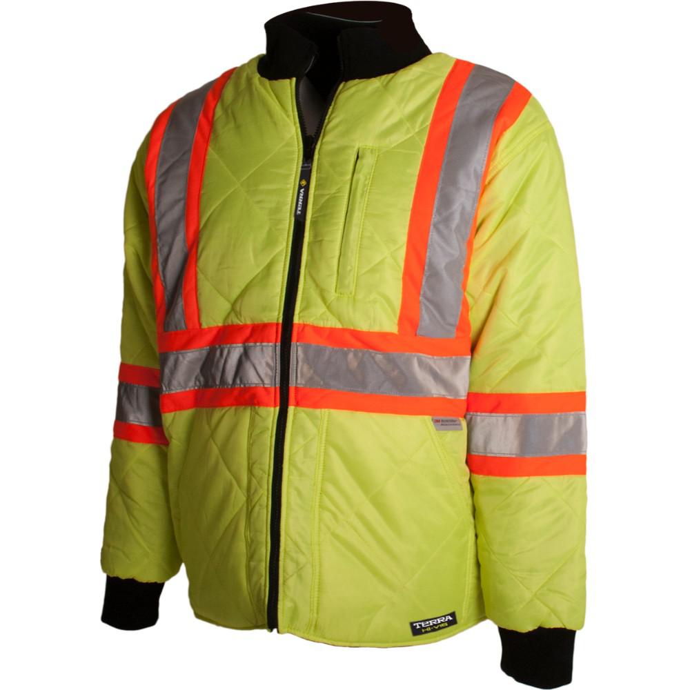 Terra Men's Medium Yellow HighVisibility Quilted and Lined Reflective