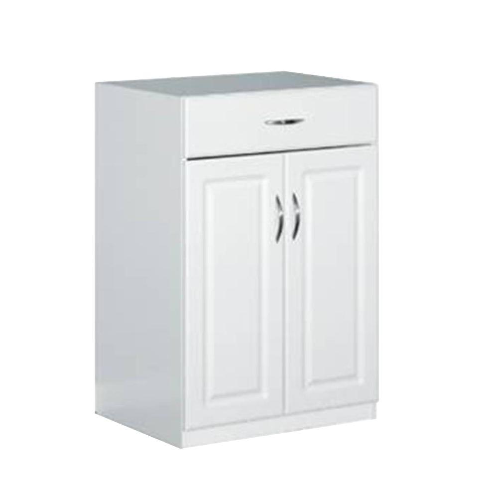 White Closetmaid Garage Cabinets Storage Systems Freestanding Raised Panel Base Cabinet With 1 Drawer And 2 Door