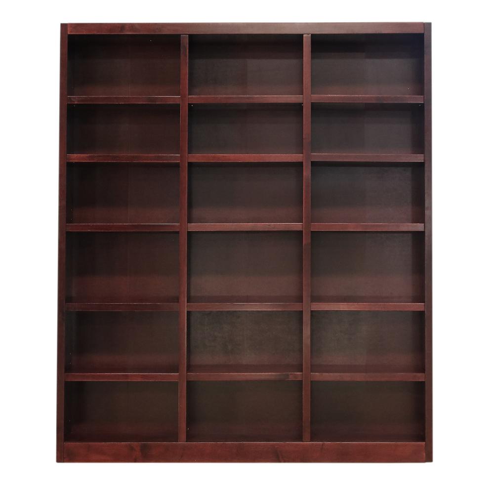 Concepts In Wood 84 in. Cherry Wood 18shelf Standard Bookcase with