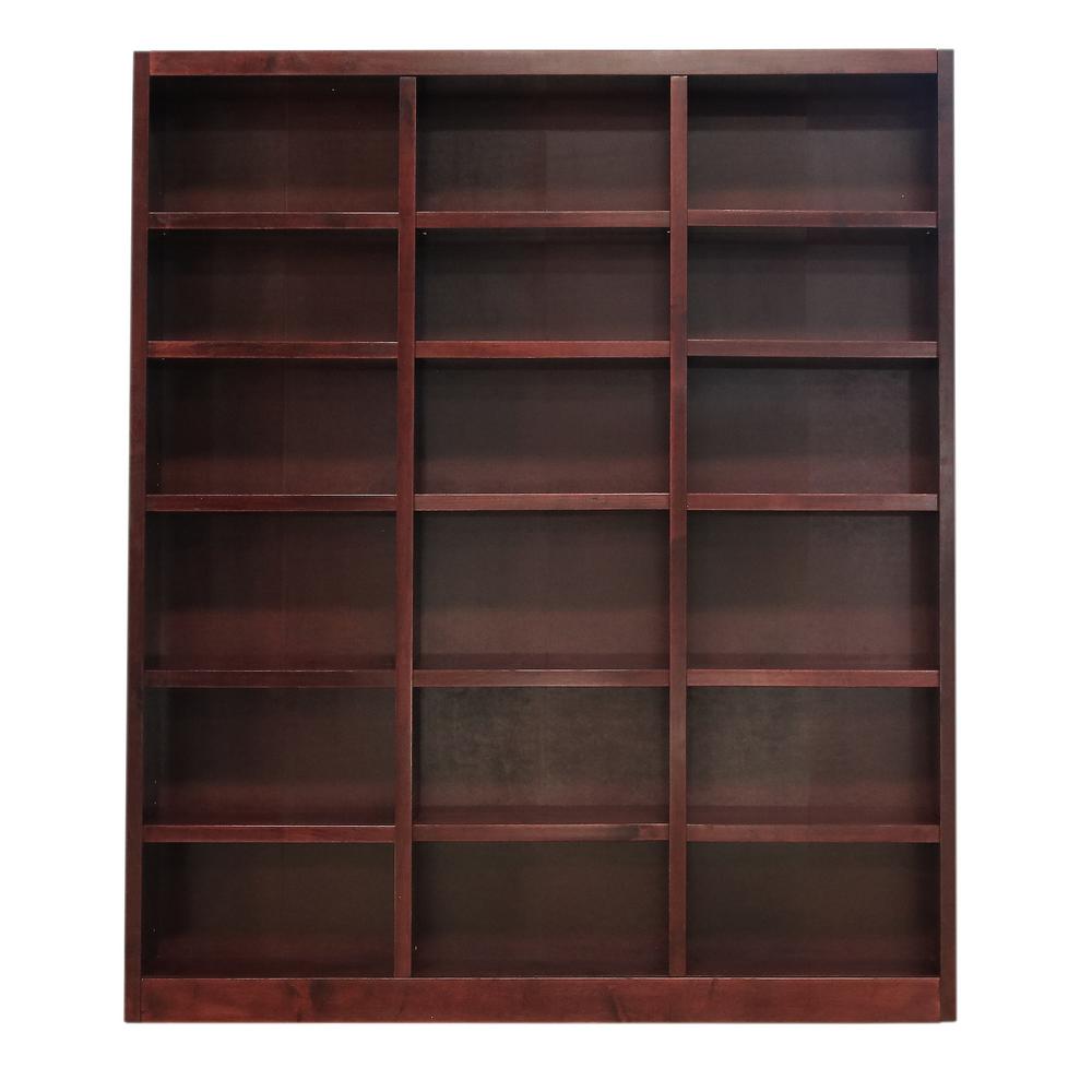 Concepts In Wood 18 Shelf Triple Wide Wood Bookcase 84 In H Oak Finish Mi7284 D The Home Depot