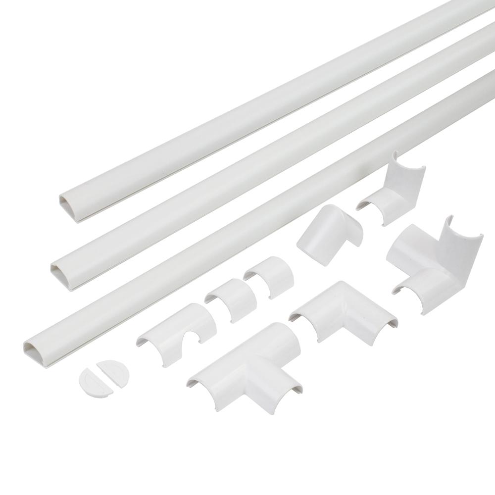 Commercial Electric 1/2 Round Cord Channel Kit, White