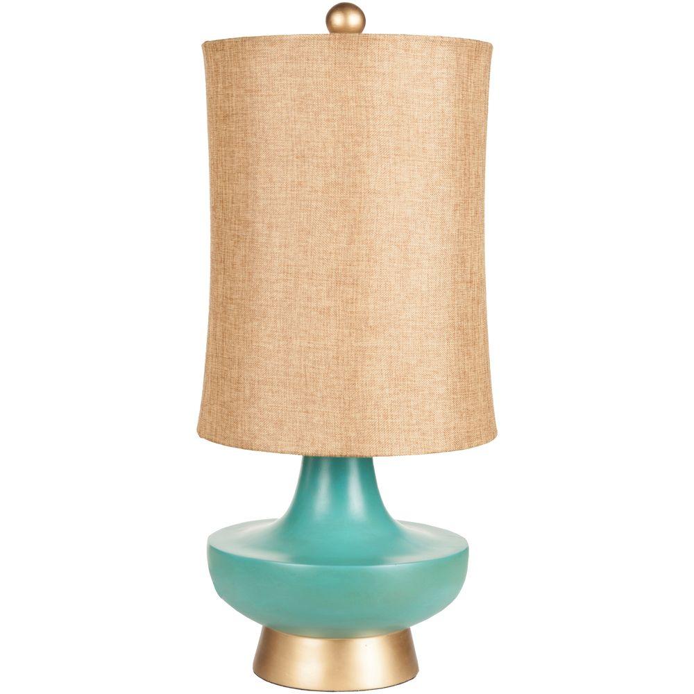 turquoise and gold lamp