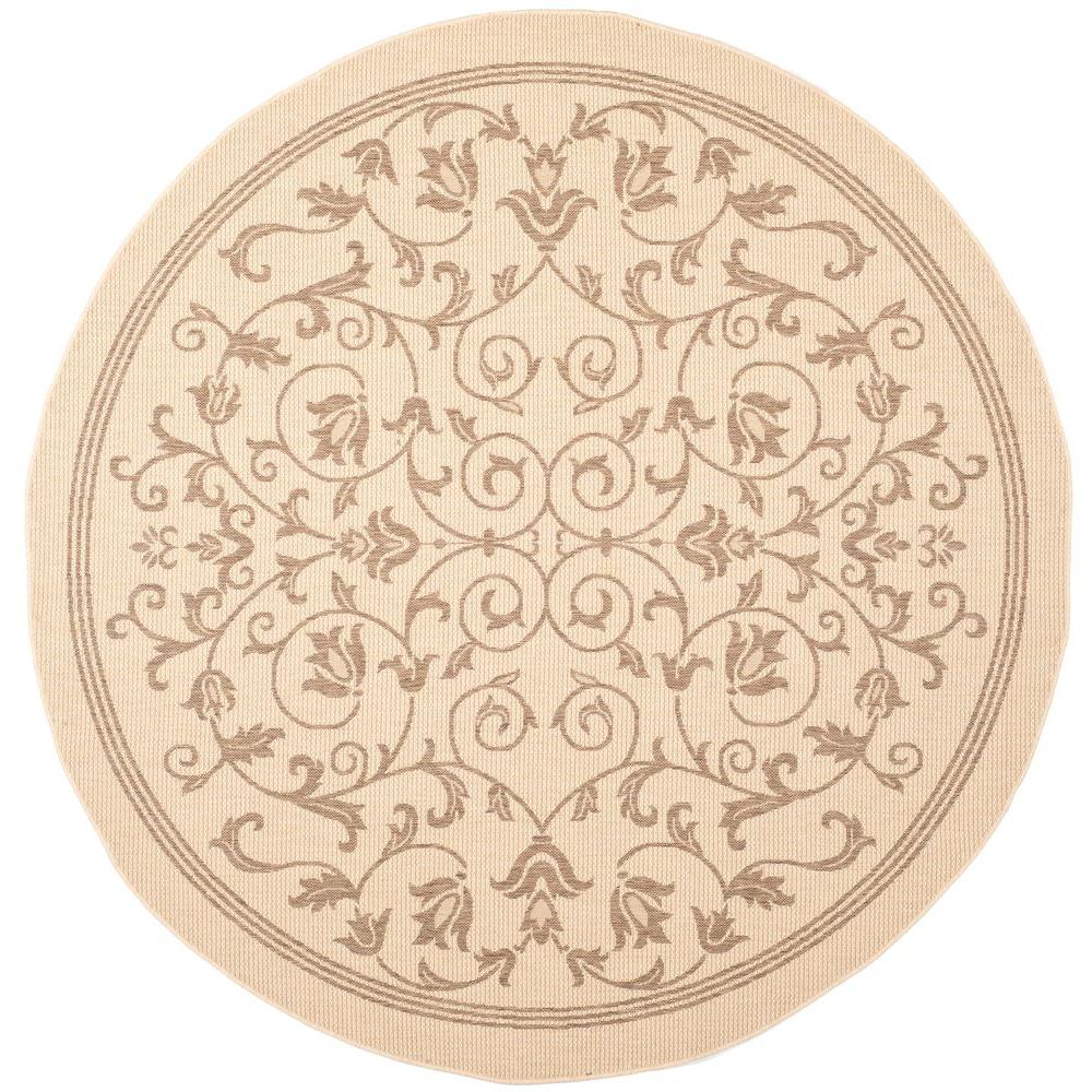 Safavieh Courtyard Natural/Brown 8 ft. x 8 ft. Indoor/Outdoor Round