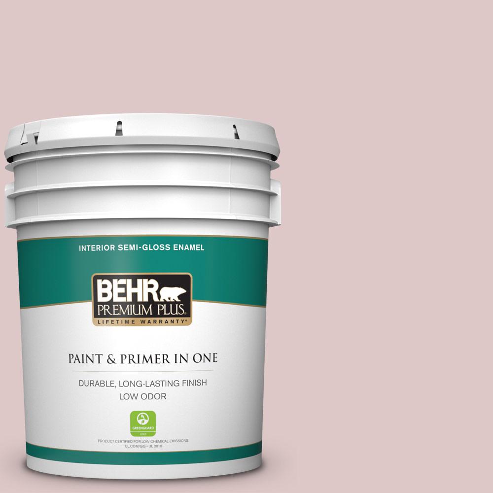 Behr Premium Plus 5 Gal 140e 2 Royal Silk Semi Gloss Enamel Low Odor Interior Paint And Primer In One