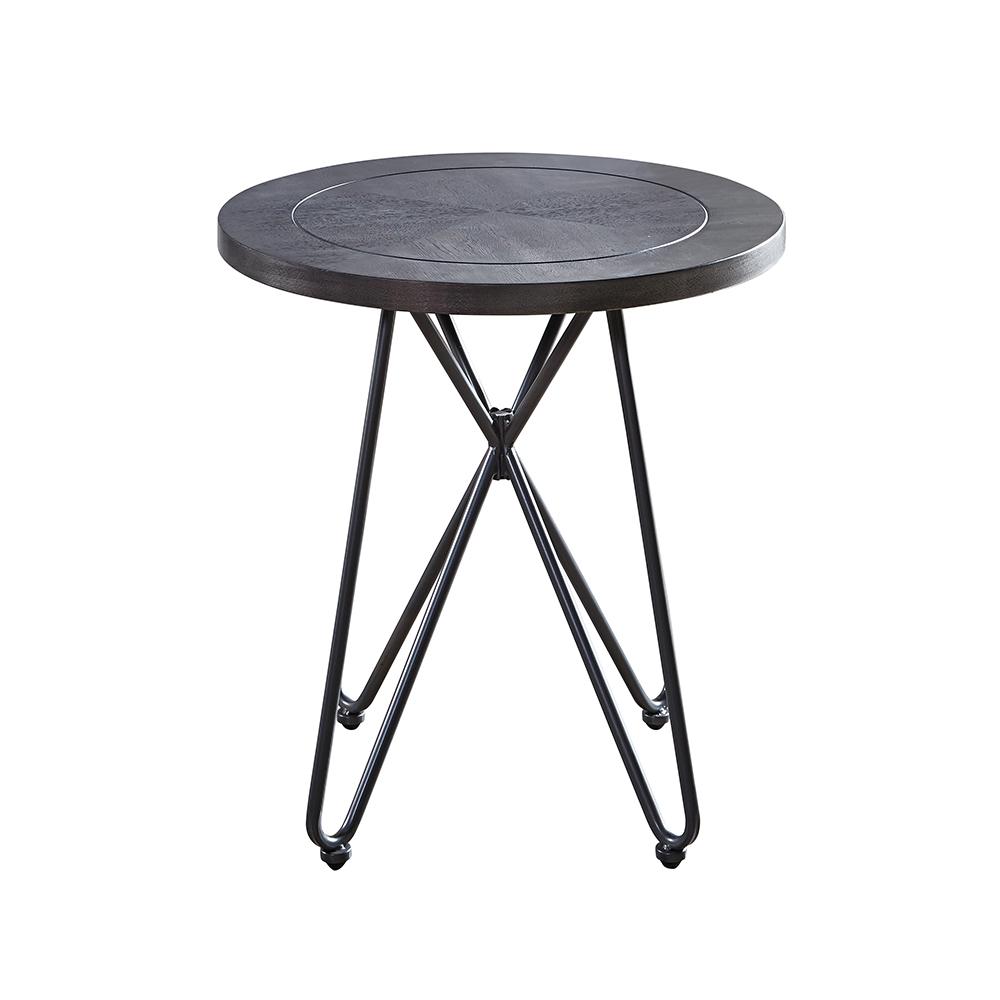 Derek Grey Top And Iron Base Round End Table Derek Grey Top And Iron Base Round End Table