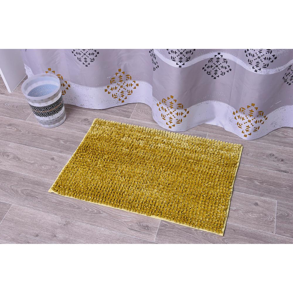 Satiny Microfiber Bath Mat Shaggy Loop 20 X 31 Gold 7725198