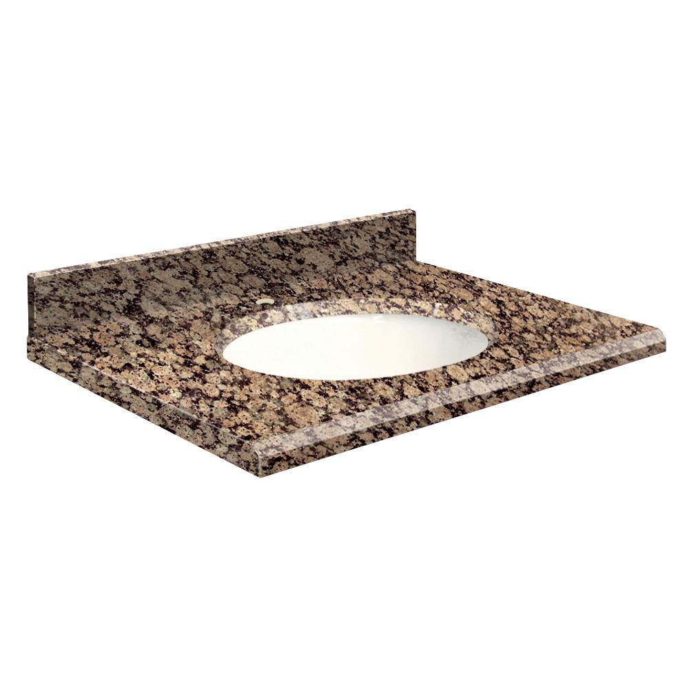 Transolid 25 In W X 19 In D Granite Vanity Top In Baltic Brown With White Basin G2519 E5 U W 8c The Home Depot