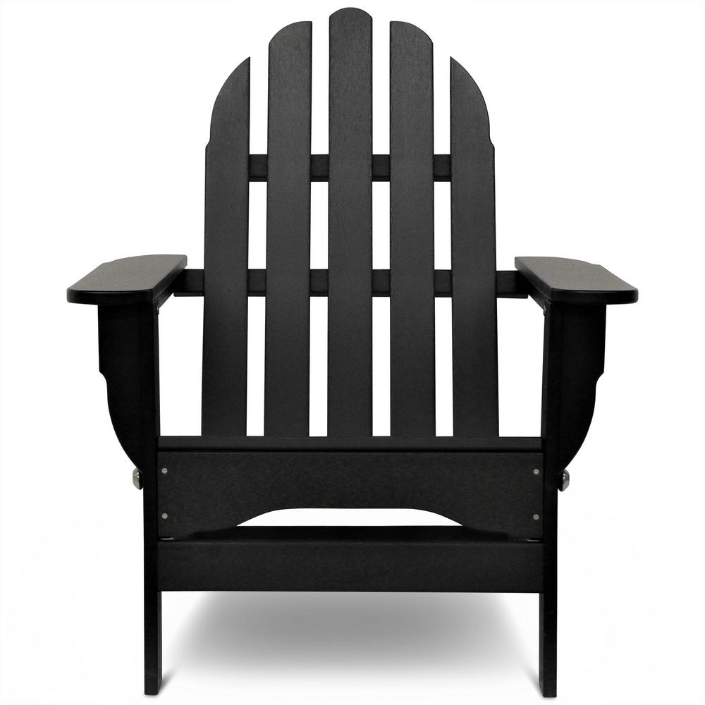 DUROGREEN Icon Black Plastic Folding Adirondack Chair
