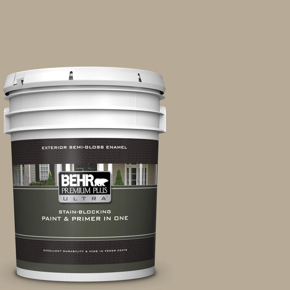 BEHR Premium Plus Ultra 5 gal. N3104 Desert Khaki SemiGloss Enamel