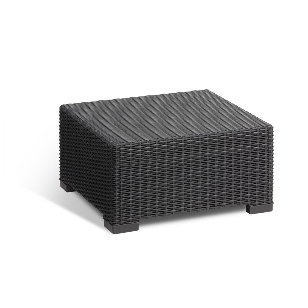 Plastic Outdoor Coffee Tables Patio The Home Depot California Graphite Resin Outdoor Garden Patio Coffee Table