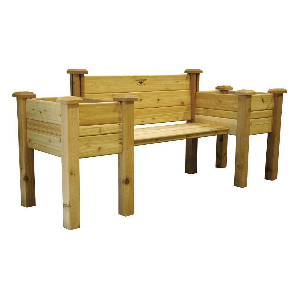 Gronomics 82 In X 24 In Unfinished Cedar Bench Planter Epb 24 82