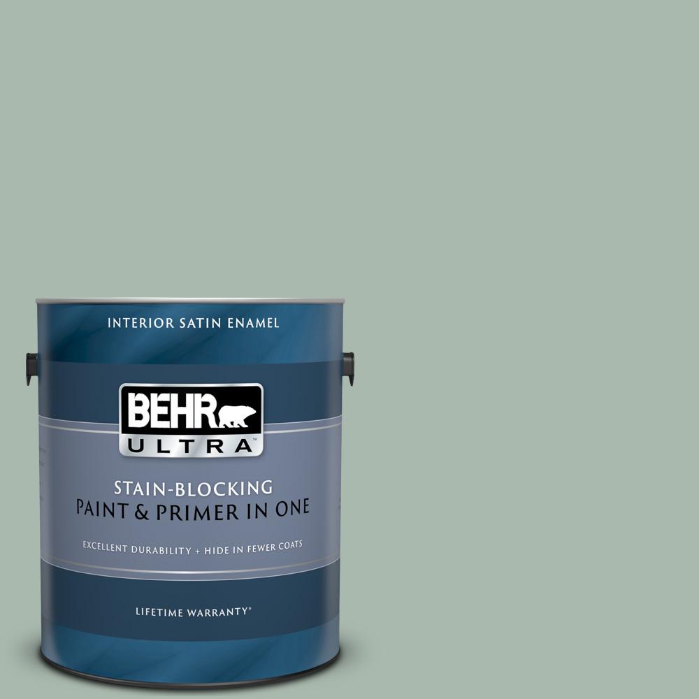 Behr Ultra 1 Gal Ppu11 14 Zen Satin Enamel Interior Paint And Primer In One