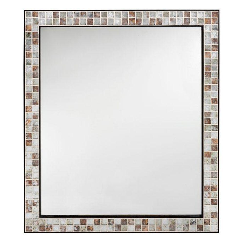 briscoe 28 in. w x 33 in. l wall mirror in espresso marble tile