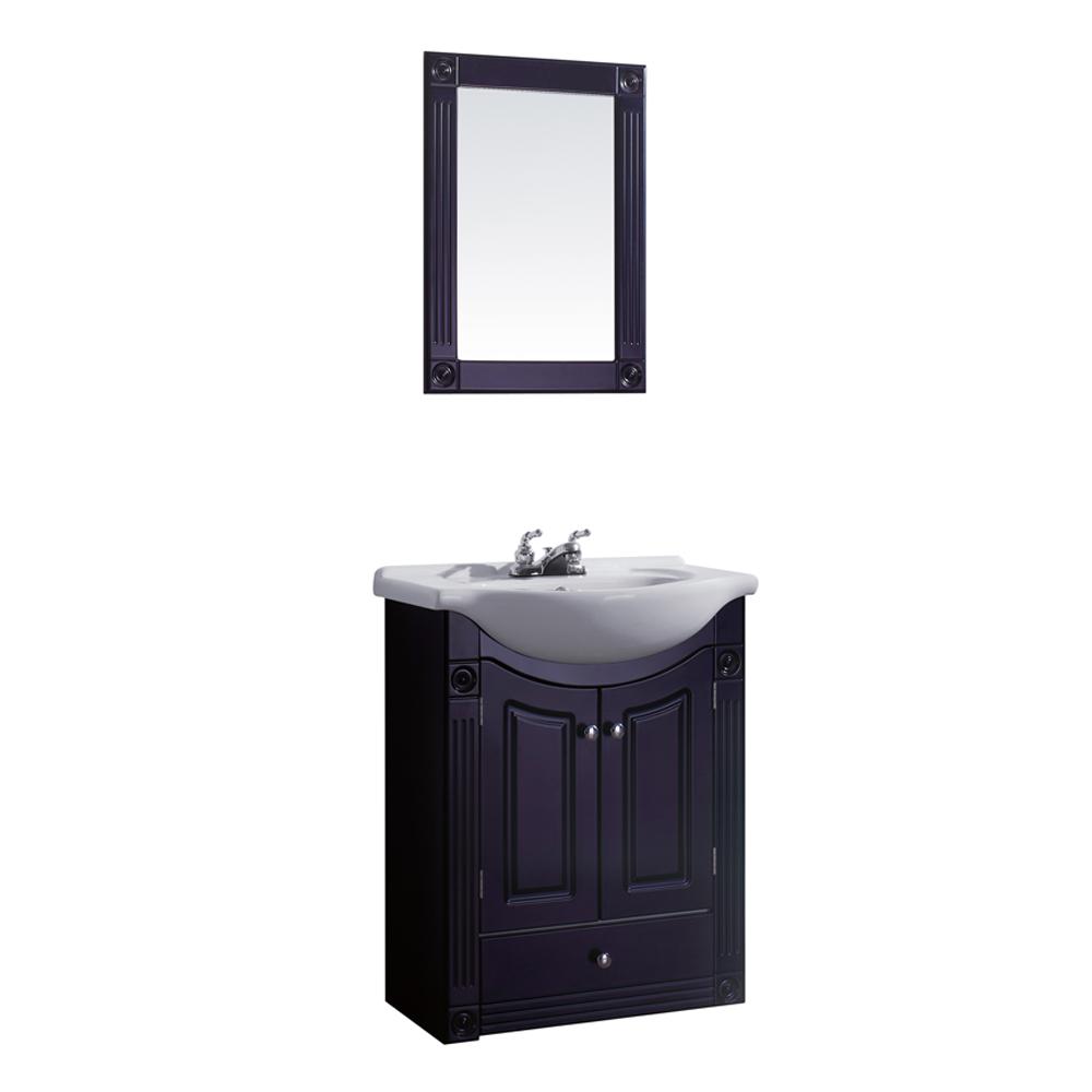 European Single Sink Vanities With Tops Bathroom W Vanity In Rich Chocolate Color With Ceramic Top White