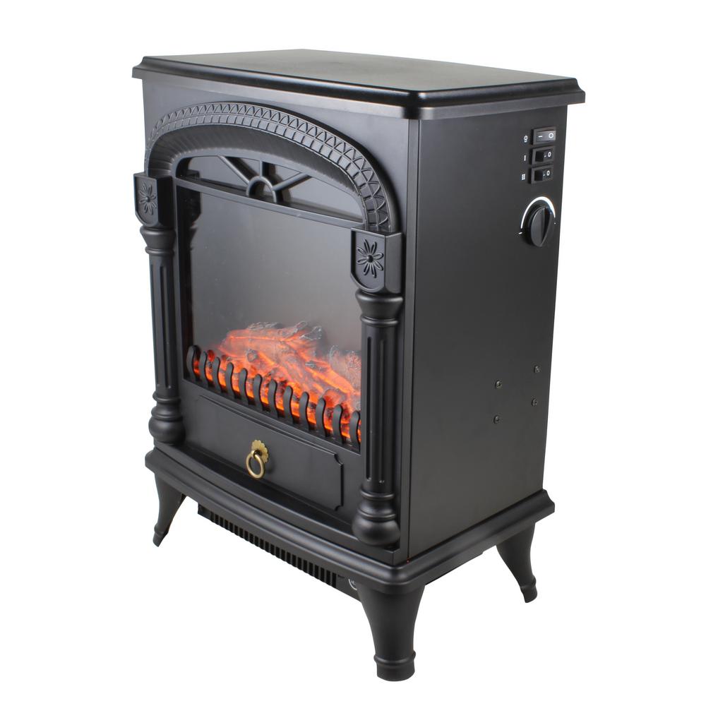 Comfort Zone 1 500 Watt Black Electric Fireplace Stove Heater With