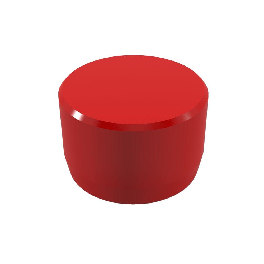 Formufit 1 in. Furniture Grade PVC External Flat End Cap in Red (10Pack)F001EECRD10 The