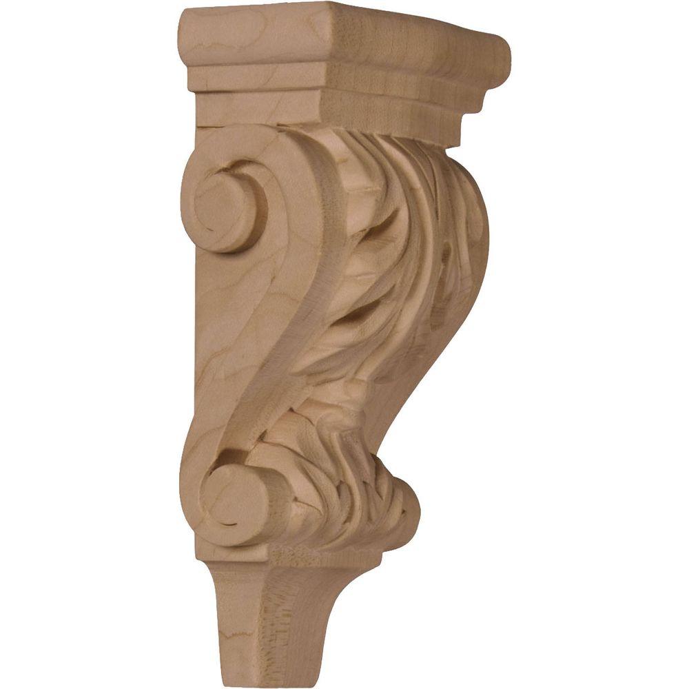 Ekena Millwork CORW03X02X06PAGM 3-Inch W x 1 3//4-Inch D x 6-Inch H Extra Small Acanthus Pilaster Wood Corbel Mahogany