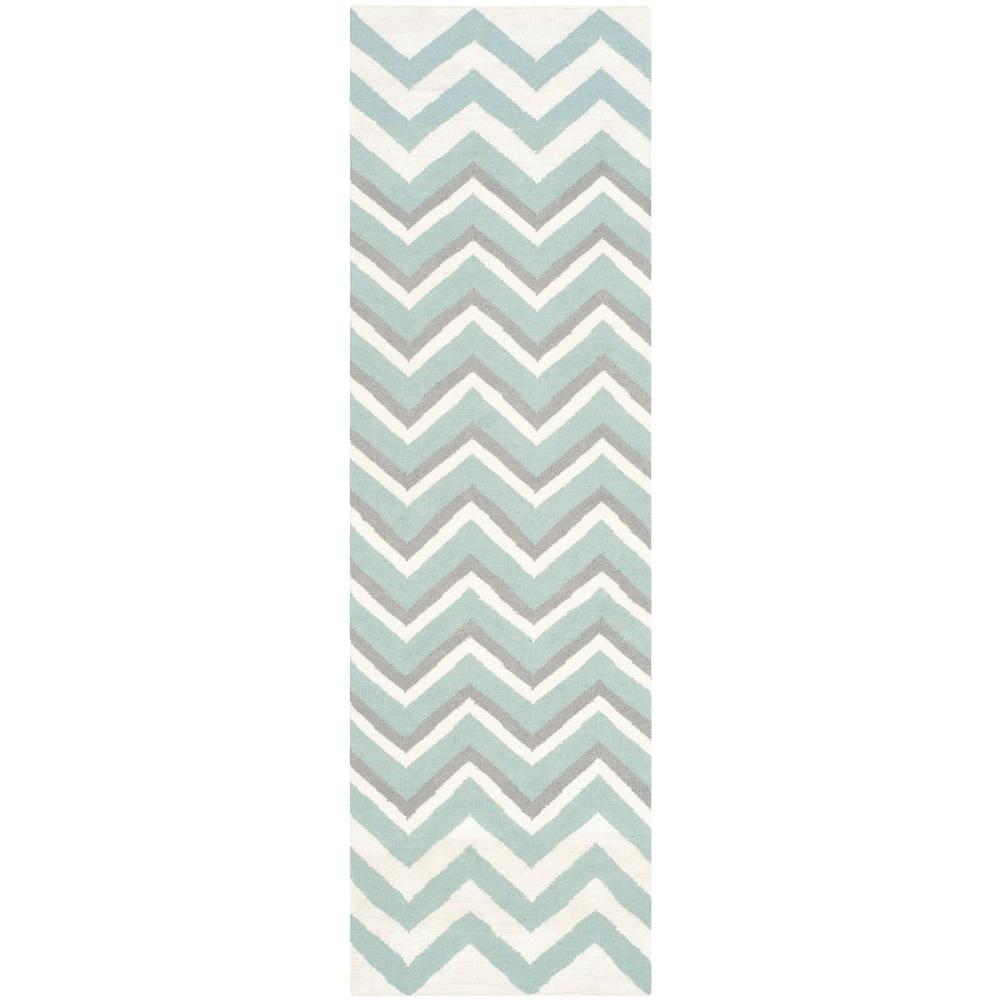 Safavieh Dhurries Blue/White 2 ft. 6 in. x 8 ft. Runner-DHU646A-28 ...