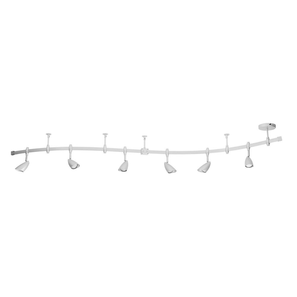 Cresswell 8 ft. Brushed Nickel 5Light LED Flex Track Lighting Kit with