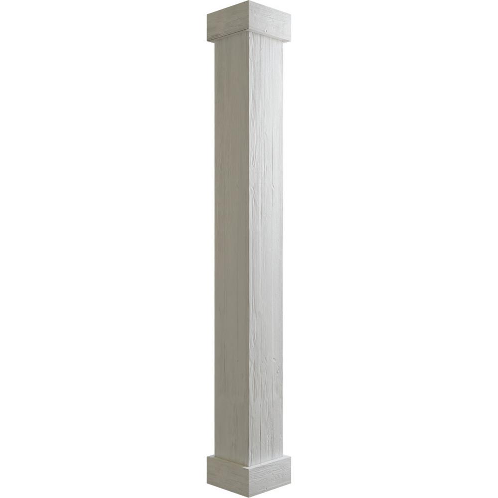 Ekena Millwork 16 In. X 6 Ft. Sand Blasted Endurathane Faux Wood Non-tapered Square Column Wrap With