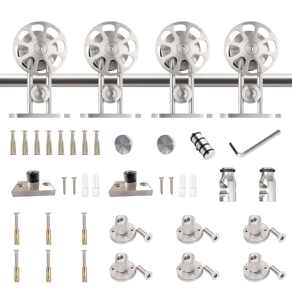 Winsoon 10 Ft 120 In Stainless Steel Sliding Spoke Wheel Barn