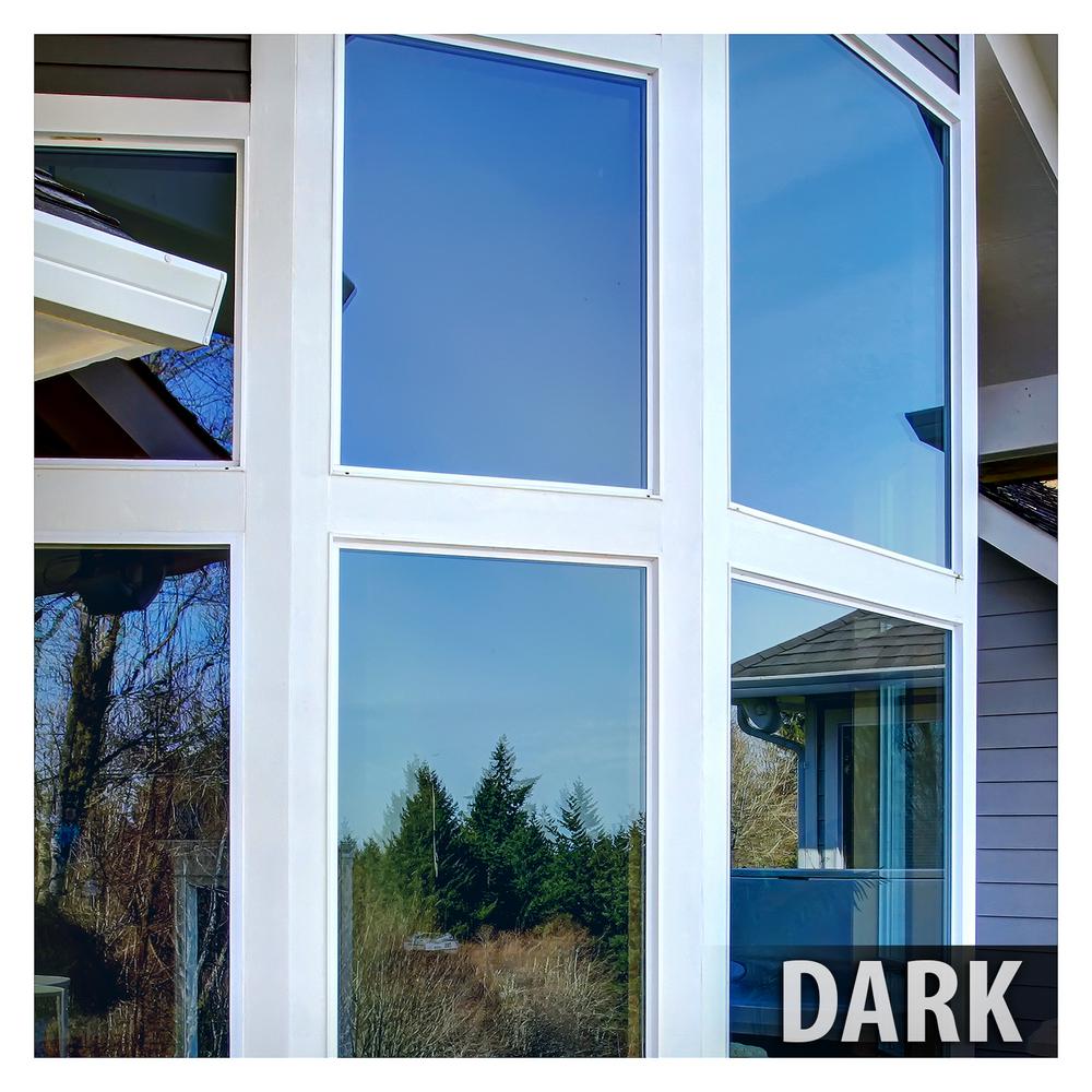 Heat Blocking Window Film Treatments The Home Depot 36 In X 50 Ft Prbl Premium Blue Color Heat Control And Daytime Privacy
